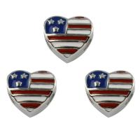 Stainless Steel European Beads, 316L Stainless Steel, Heart, enamel, multi-colored Approx 4mm 