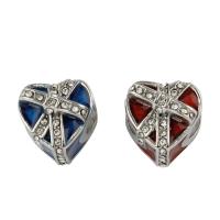 Stainless Steel European Beads, 316L Stainless Steel, Heart, enamel & with rhinestone Approx 4mm 