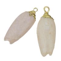 Brass Shell Pendants, with Shell, gold color plated, fashion jewelry, 10x26-28x8-9mm Approx 1.5-2mm 