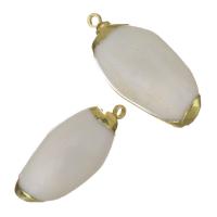Brass Shell Pendants, with Shell, gold color plated, fashion jewelry, 11-12x22-24x8.5-9mm Approx 1.5mm 