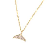 Brass Cubic Zirconia Necklace, with Cubic Zirconia, gold color plated, Mini & fashion jewelry & oval chain & for woman, 14*9mm .6 Inch 