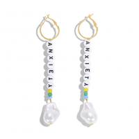 Plastic Pearl Zinc Alloy Earring, with Seedbead & Plastic Pearl, plated, fashion jewelry & for woman 