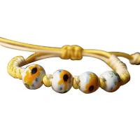 Porcelain Woven Ball Bracelets, with Nylon Cord, Unisex & adjustable Approx 7.5 Inch 