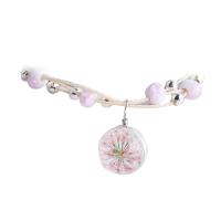 Porcelain Bracelets, with Dried Flower & Lampwork & Zinc Alloy, platinum color plated, adjustable & for woman Approx 7.5 Inch 