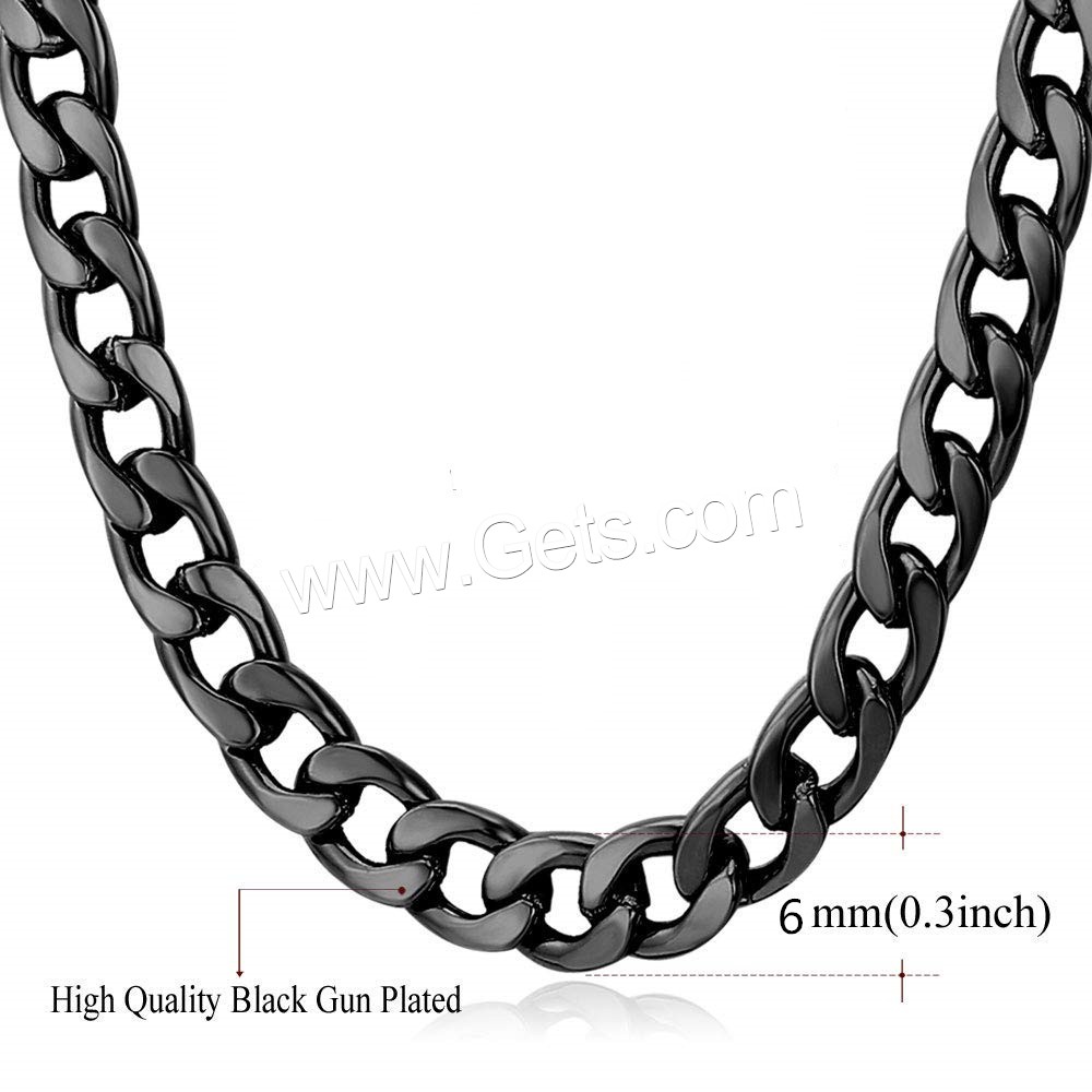 fundición Collar de cadena, chapado, unisexo & diverso tamaño para la opción & cadenilla, más colores para la opción, 6mm, Vendido por Sarta
