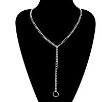 Zinc Alloy Sweater Chain Necklace, platinum color plated, Unisex & twist oval chain Approx 23.6 Inch 