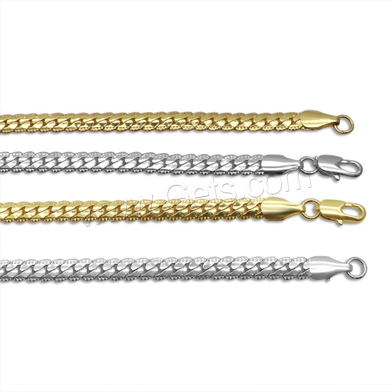 Zinc Alloy Chain Necklace, plated, Unisex & different size for choice & curb chain, more colors for choice, Sold By Strand