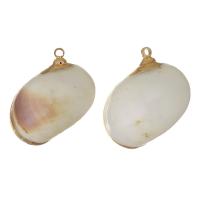 Brass Shell Pendants, with Shell, gold color plated, fashion jewelry, 19-20x20-21x11-12mm Approx 1.5mm 