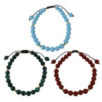 Poudre de pierre bracelet, avec corde en nylon & acier inoxydable, synthétique, Réglable & bijoux de mode & unisexe, plus de couleurs à choisir  Environ 6-8 pouce, Vendu par brin