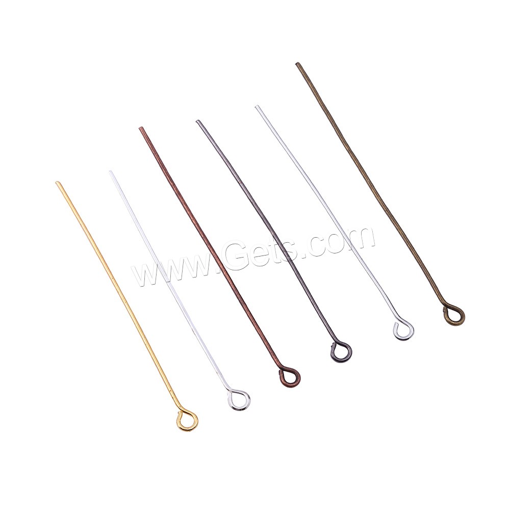 Iron Eyepins, plated, different size for choice, more colors for choice, 200PCs/Bag, Sold By Bag