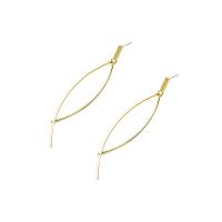 Brass Drop Earring, gold color plated, fashion jewelry & for woman, 65mm 