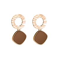 Brass Drop Earring, gold color plated, fashion jewelry & for woman & enamel, 39*19mm 
