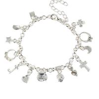 Fashion Zinc Alloy Bracelets, silver color plated, fashion jewelry & for woman, 200mm 
