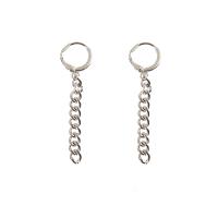 Zinc Alloy Huggie Hoop Drop Earring, silver color plated, fashion jewelry & for woman, nickel, lead & cadmium free, 35*10mm 