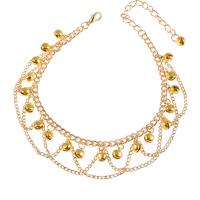 Zinc Alloy Anklet, gold color plated, oval chain & for woman, nickel, lead & cadmium free, 220mm 