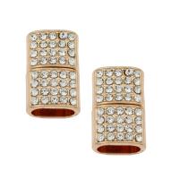 Zinc Alloy Magnetic Clasp, rose gold color plated, durable & with rhinestone Inner Approx 