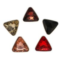Zinc Alloy Shank Button, with Glass, Triangle, platinum color plated, fashion jewelry Approx 2mm, Approx 