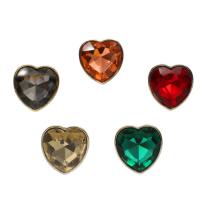 Zinc Alloy Shank Button, with Glass, Heart, plated, fashion jewelry Approx 1.5mm, Approx 