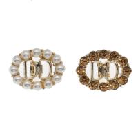 Zinc Alloy Shank Button, with ABS Plastic Pearl & Glass, gold color plated, fashion jewelry Approx 3mm 