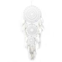 Fashion Dream Catcher, Iron, with Velveteen & Feather & Wood, handmade, for home and office, white 
