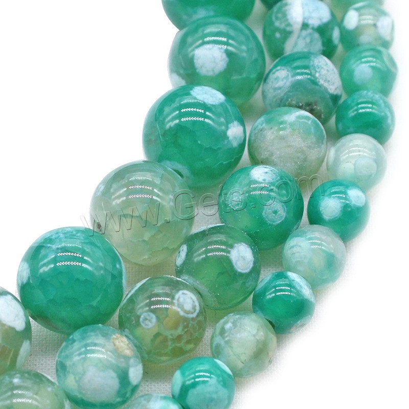 Natural Crackle Agate Bead, Flat Flower Agate, Round, polished, different size for choice, green, Hole:Approx 1mm, Sold By Strand