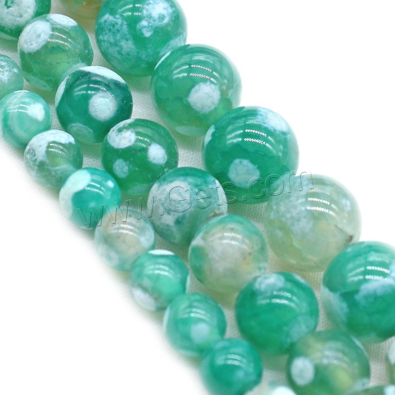 Natural Crackle Agate Bead, Flat Flower Agate, Round, polished, different size for choice, green, Hole:Approx 1mm, Sold By Strand