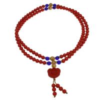 cinabre collier de chandail, bijoux de mode & unisexe, rouge 6.1mm Environ 28.35 pouce, Vendu par brin