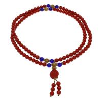 cinabre collier de chandail, bijoux de mode & unisexe, rouge 6mm Environ 27.96 pouce, Vendu par brin