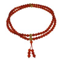 красный агат Свитер ожерелье, ювелирные изделия моды & Мужская, красный 6.3mm, длина:Приблизительно 25.99 дюймовый, продается Strand
