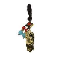 Zinc Alloy Key Chain Jewelry, with Nylon Cord, antique gold color plated, Unisex 9.3mm 