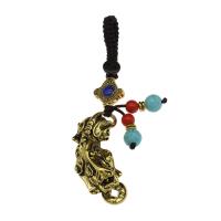 Zinc Alloy Key Chain Jewelry, with Nylon Cord, Fabulous Wild Beast, antique gold color plated, Unisex 8.4mm 