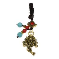 Zinc Alloy Key Chain Jewelry, with Nylon Cord, Frog, antique gold color plated, Unisex 8.2mm 