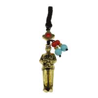 Zinc Alloy Key Chain Jewelry, with Nylon Cord, antique gold color plated, Unisex 8mm 