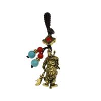 Zinc Alloy Key Chain Jewelry, with Nylon Cord, Guan Gong, antique gold color plated, Unisex 8mm 