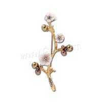 Zinc Alloy Brooch, with Shell Pearl & Shell, plated, micro pave cubic zirconia & for woman 