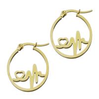Stainless Steel Leverback Earring, gold color plated, fashion jewelry & for woman 