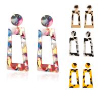 Acrylic Drop Earring, with Brass, Trapezium, injection moulding, fashion jewelry & for woman 63*27mm 