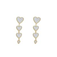 Enamel Zinc Alloy Drop Earring, with enamel, Heart, gold color plated, fashion jewelry & for woman 