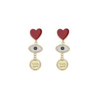 Enamel Zinc Alloy Drop Earring, with enamel, gold color plated, fashion jewelry & for woman 