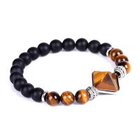 Agate Bracelets, with Stainless Steel & Unisex & frosted, 8mm Approx 7.28 Inch 