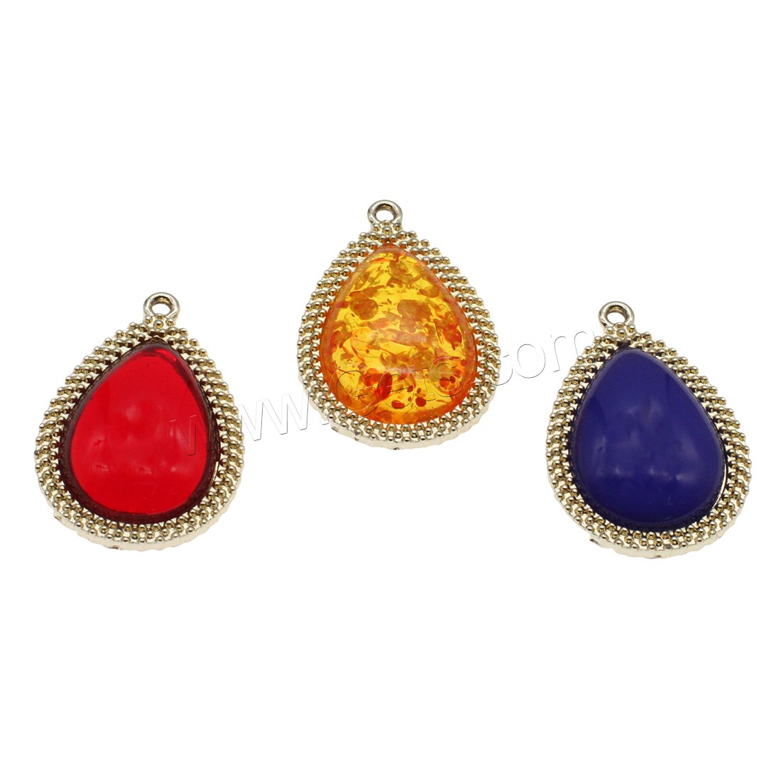 Zinc Alloy Teardrop Pendants, with Glass, gold color plated, fashion jewelry & different size for choice, more colors for choice, Hole:Approx 1.5mm, Sold By Bag