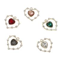 Glass Zinc Alloy Pendants, with Glass, Heart, gold color plated, fashion jewelry Approx 1.5mm, Approx 