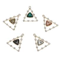 Glass Zinc Alloy Pendants, with Glass, Triangle, gold color plated, fashion jewelry Approx 1.5mm, Approx 