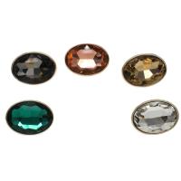 Zinc Alloy Shank Button, with Glass, gold color plated Approx 