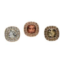 Zinc Alloy Shank Button, with Glass, gold color plated Approx 3mm, Approx 