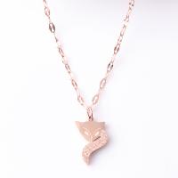 Titanium Steel Jewelry Necklace, with 5cm extender chain, Fox, plated, for woman Approx 14.9 Inch 