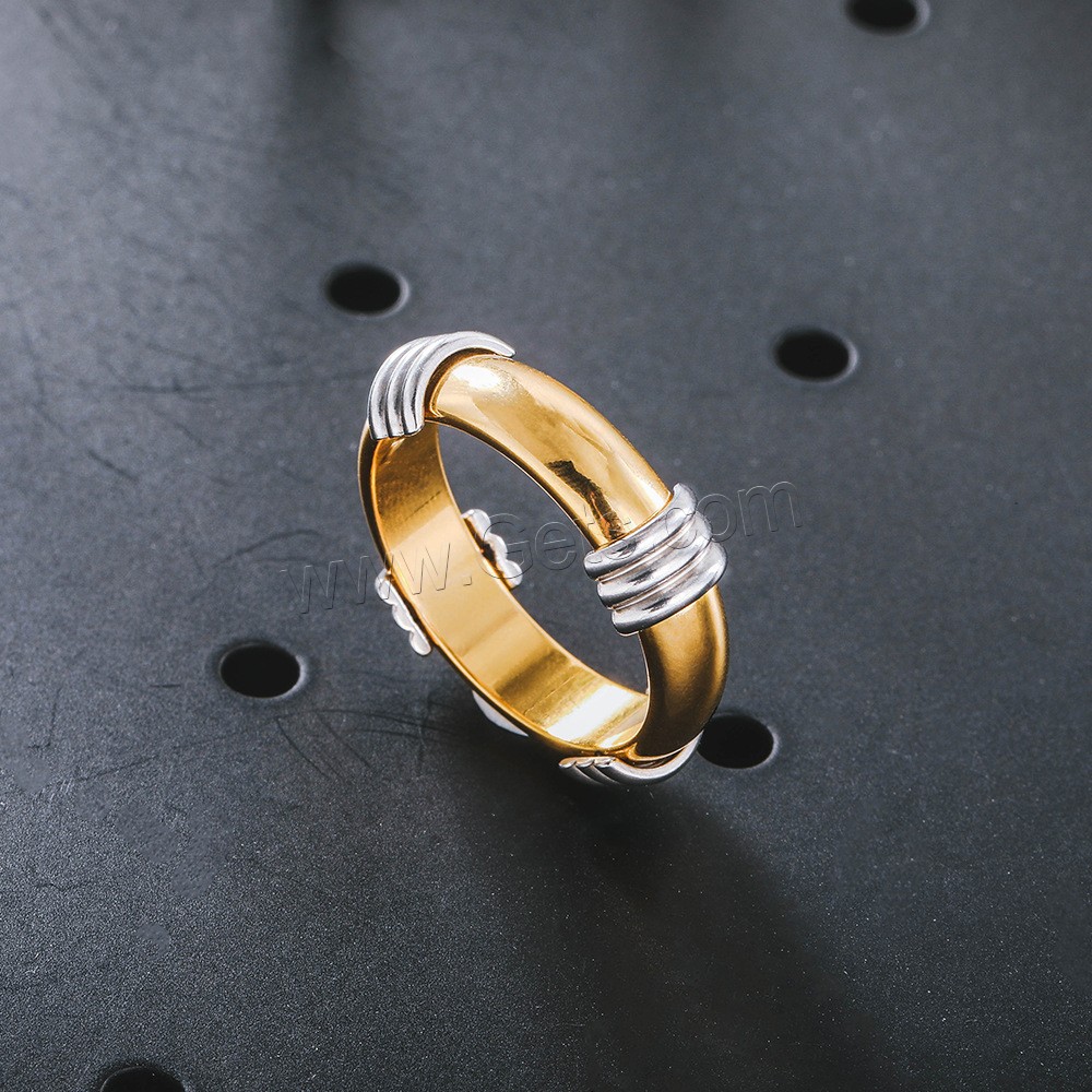 Stainless Steel Finger Ring, 304 Stainless Steel, gold color plated, Unisex & different size for choice, Sold By PC