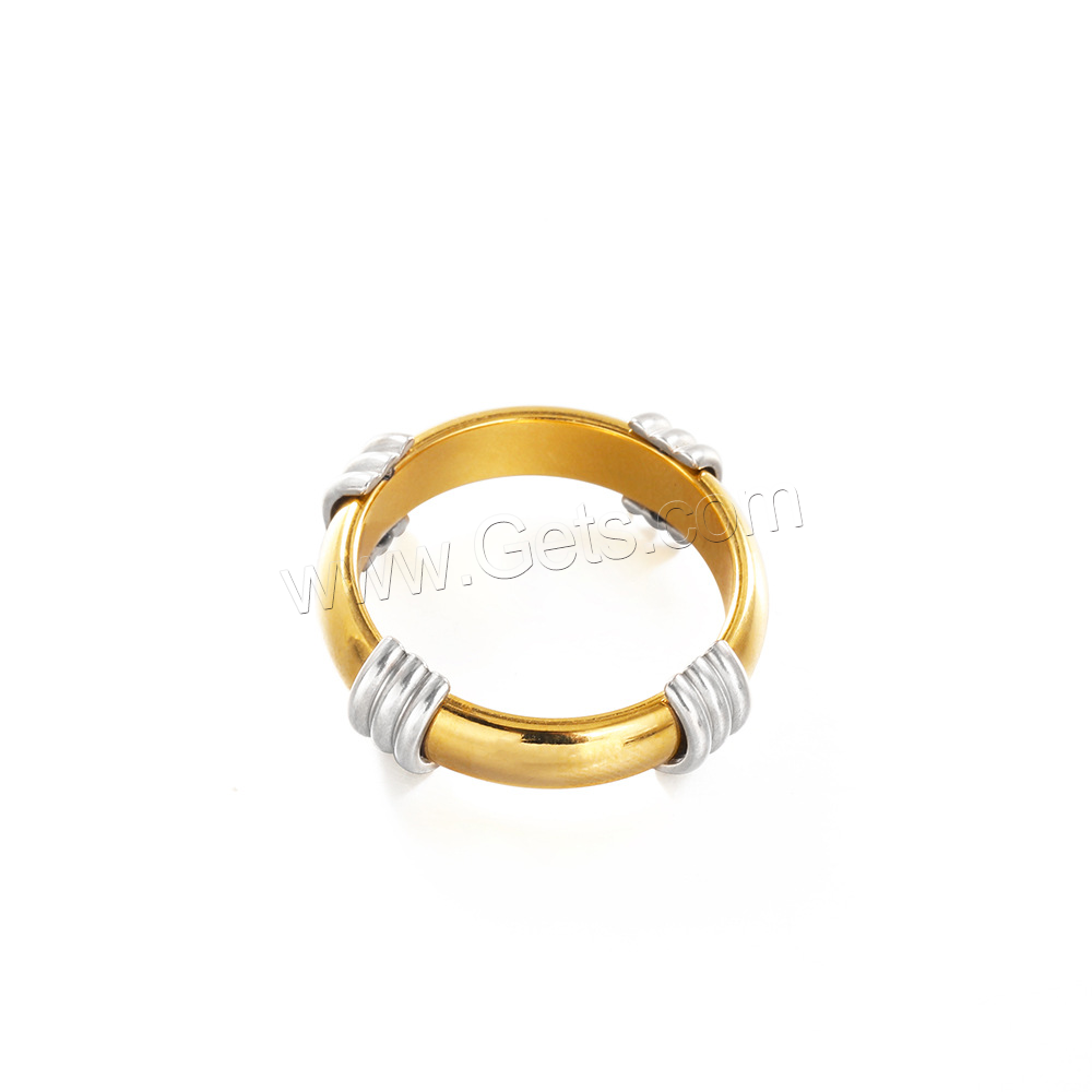 Stainless Steel Finger Ring, 304 Stainless Steel, gold color plated, Unisex & different size for choice, Sold By PC