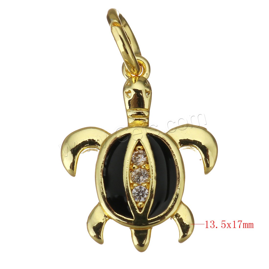 Animal Brass Pendants, Turtle, plated, different styles for choice & micro pave cubic zirconia & enamel, more colors for choice, 13.5x17x2.5mm, Hole:Approx 4mm, Sold By PC