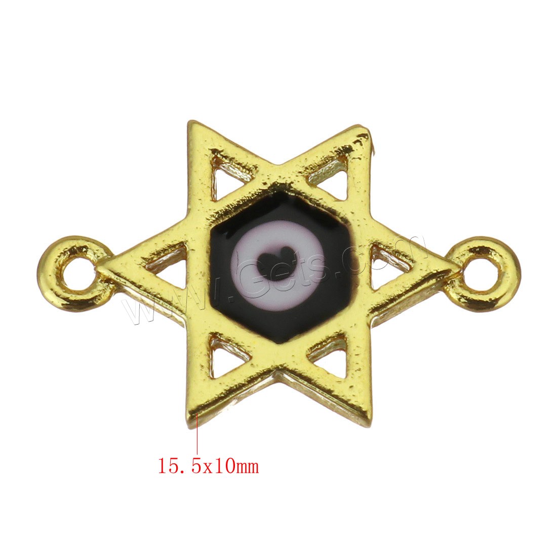 Brass Connector, plated, evil eye pattern & different styles for choice & enamel & 1/1 loop, more colors for choice, 15.5x10x2mm, Hole:Approx 1mm, Sold By PC